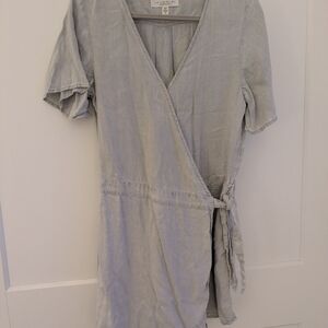 Women's Light Gray Wrap Dress